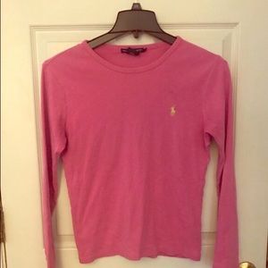 Pink Polo Shirt With Yellow Horse